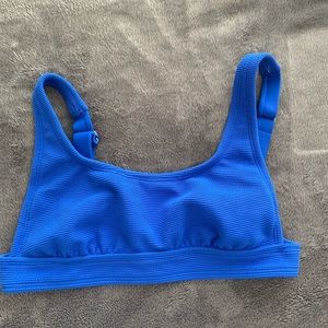 Bright Blue Bikini Top- Ribbed